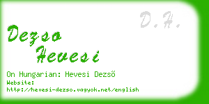dezso hevesi business card
